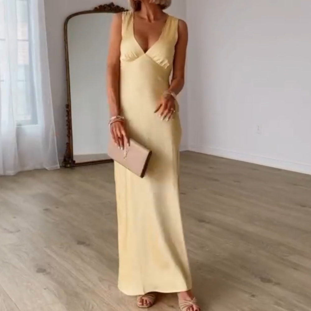 NWT Abercrombie & Fitch Plunge Cowl Back Maxi Dress